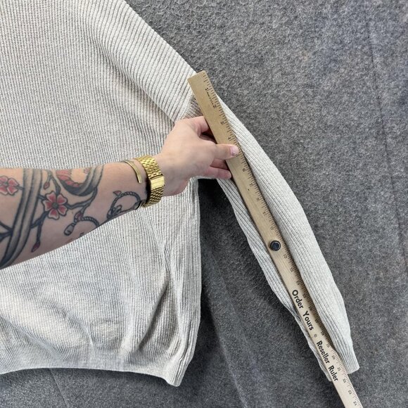 Eddie Bauer Sweater Mens Medium Beige Waffle Knit Crewneck 100% Cotton USA - Picture 9 of 12